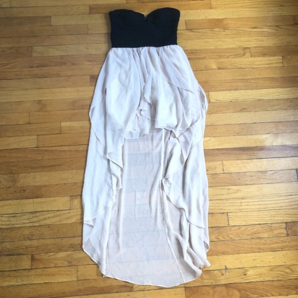 Arden B Strapless High Low Dress Asymmetrical Hem